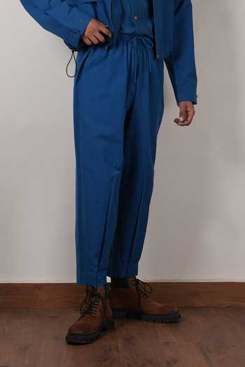 Buy_MATI_Blue Cotton Safari Crop Jacket And Pant Co-ord Set _Online_at_Aza_Fashions