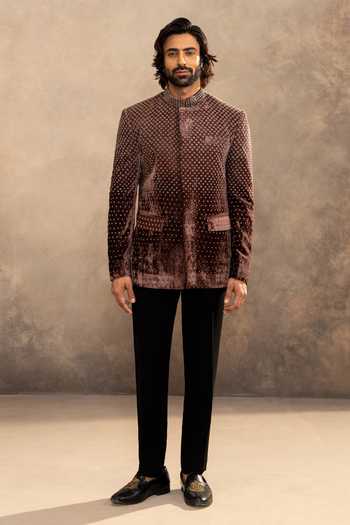 Millionaire Ombre Embellished Bandhgala Set 