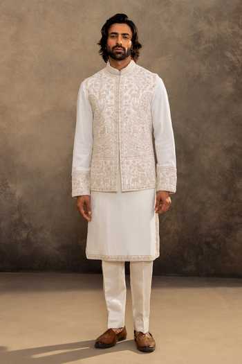 Millionaire Romant Vertical Kurta & Nehru Jacket Set 