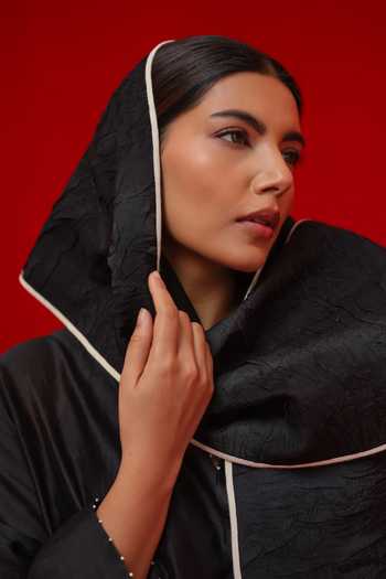 Stoique Black Trace Crushed Silk Scarf at Aza Fashions Stoique_Black Trace Crushed Silk Scarf _at_Aza_Fashions