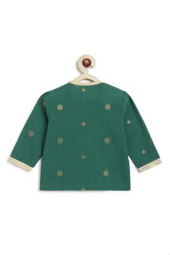 Shop Tiber Taber Green Cotton Zari Jacquard Kurta And Dhoti Pant Set Online at Aza Fashions Shop_Tiber Taber_Green Cotton Zari Jacquard Kurta And Dhoti Pant Set _Online_at_Aza_Fashions