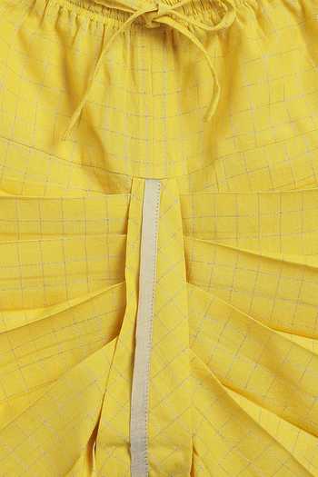 Shop Tiber Taber Green Cotton Zari Jacquard Kurta And Dhoti Pant Set Shop_Tiber Taber_Green Cotton Zari Jacquard Kurta And Dhoti Pant Set