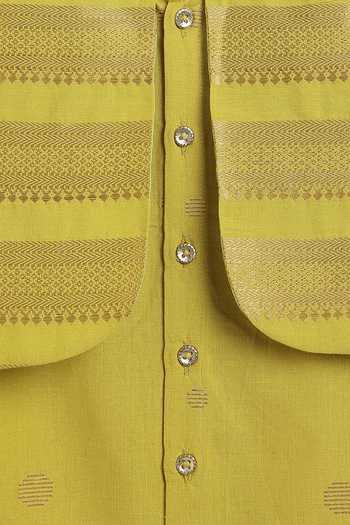 Buy_Tiber Taber_Green Cotton Zari Jacquard Kurta And Pant Set 