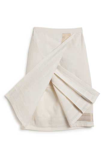 Tiber Taber_Cream Cotton Zari Border Mundu _at_Aza_Fashions