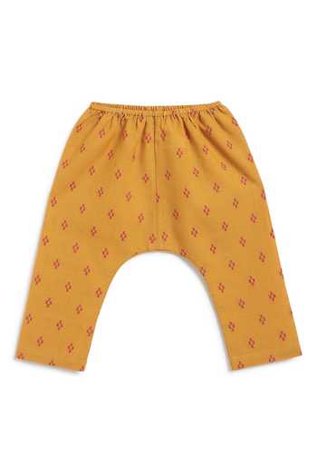 Shop_Tiber Taber_Yellow Cotton Jacquard Top And Pant Set 