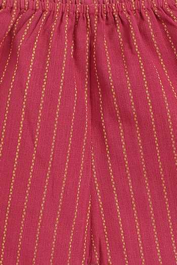 Shop_Tiber Taber_Red Cotton Jacquard Top And Pant Set 