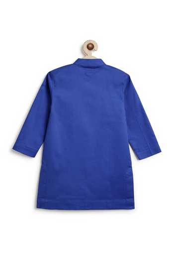 Buy_Tiber Taber_Blue Cotton Embroidery Kurta And Pyjama Set _Online_at_Aza_Fashions