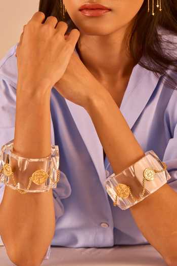 Buy_Mnsh_Gold Plated Chains Shakti Resin Bangle - Single Pc _Online_at_Aza_Fashions