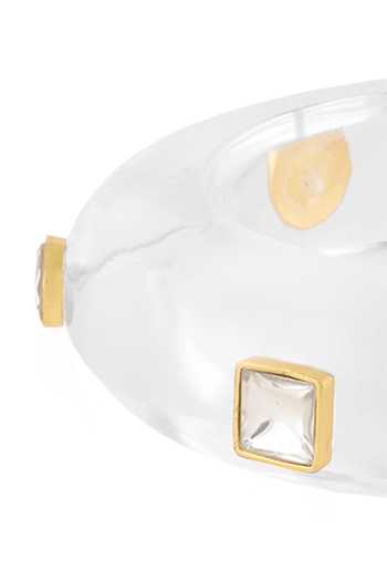 Mnsh_White Stones Polki Resin Bangle - Single Pc _at_Aza_Fashions