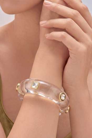 Buy_Mnsh_White Stones Polki Resin Bangle - Single Pc 