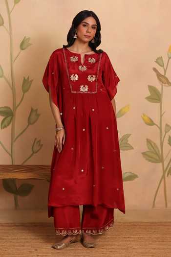Pouli Pret Pankaja Zardozi Embroidered Kaftan & Pant Set 
