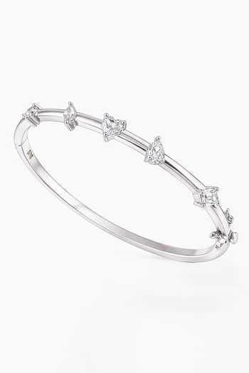 Prata_White Stones, Faux Diamonds Majestic Embellished Cuff Bracelet _Online_at_Aza_Fashions