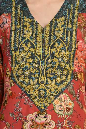 Buy Jhambthreads Red Muslin, Cotton V-neck Printed Kurta And Pant Set Online at Aza Fashions Buy_Jhambthreads_Red Muslin, Cotton V-neck Printed Kurta And Pant Set _Online_at_Aza_Fashions