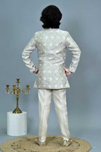 Jhambthreads Jacquard Sherwani & Pant Set 