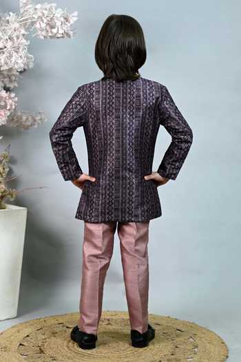Jhambthreads Jacquard Sherwani & Pant Set 