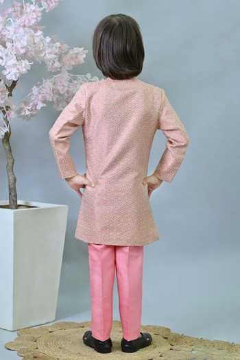 Jhambthreads Jacquard Sherwani Jacket & Pant Set 