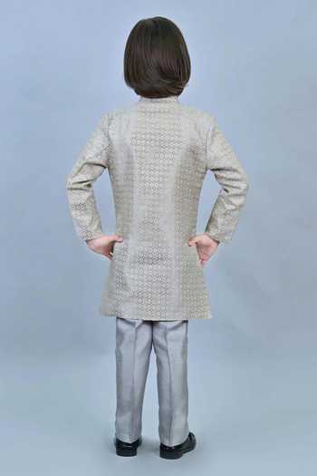 Jhambthreads Jacquard Sherwani & Pant Set 