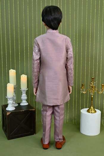 Jhambthreads Jacquard Jacket Kurta Set 