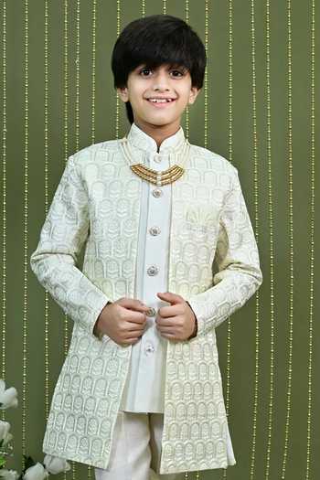 Buy Jhambthreads White Jacquard Jacket Kurta Set Online at Aza Fashions Buy_Jhambthreads_White Jacquard Jacket Kurta Set _Online_at_Aza_Fashions