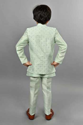 Jhambthreads Embroidered Jacket Kurta Set 