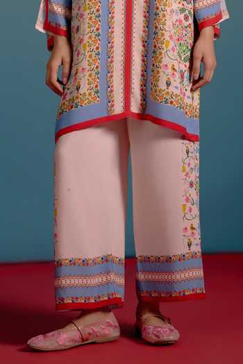 Buy_Shetab Kazmi_Pink Cotton Lyra Printed Kurta And Pant Set _Online_at_Aza_Fashions