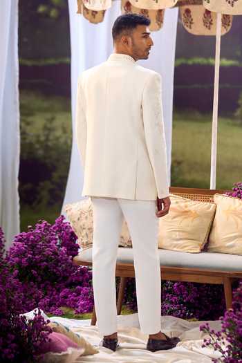 Aariyana Couture Floral Embroidered Bandhgala & Trouser Set 