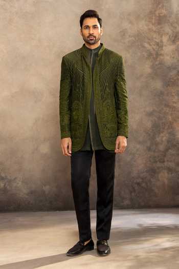 Millionaire Gometric Pattern Bandhgala Set 