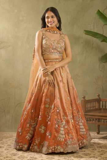 Samyukta Singhania Sequinned Tissue Lehenga Set With Blouse and Dupatta 