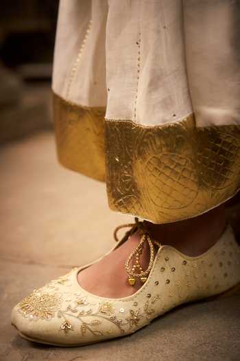 Shop_Hirika & Dhruti_Off White Chanderi, Silk Zari Scoop Badla Hand Work Anarkali With Long Jacket _Online_at_Aza_Fashions