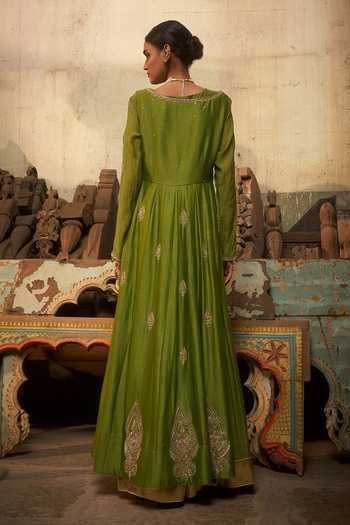 Hirika & Dhruti Nooree Hand Work Anarkali & Long Jacket Set 