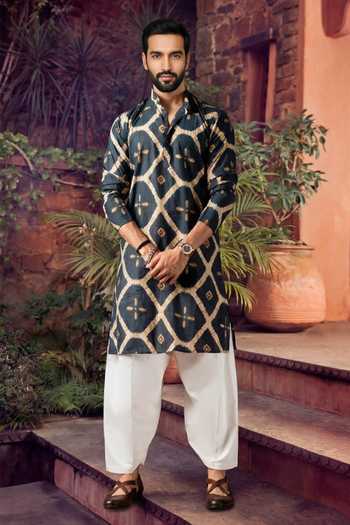 Jhambthreads Geometric Printed Kurta & Pyjama Set 