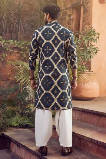 Jhambthreads Geometric Printed Kurta & Pyjama Set 
