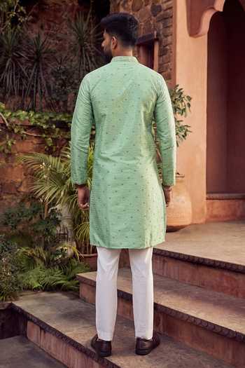 Jhambthreads Woven Butti Work Kurta & Pant Set 
