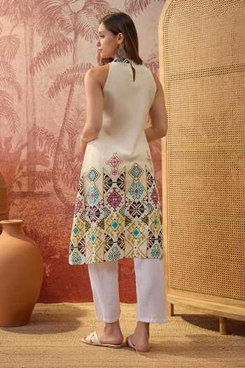 Jhambthreads Geometric Print Kurta & Pant Set 