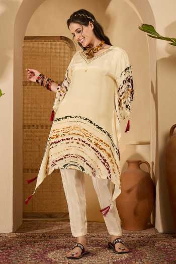 Jhambthreads Printed Kaftan & Pant Set 