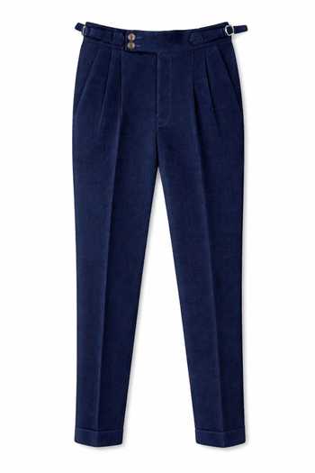 Buy House Of Three Blue Cotton, Corduroy Gurkha Navy Trouser Online at Aza Fashions Buy_House Of Three_Blue Cotton, Corduroy Gurkha Navy Trouser _Online_at_Aza_Fashions