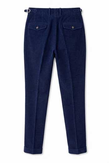 Shop House Of Three Blue Cotton, Corduroy Gurkha Navy Trouser Online at Aza Fashions Shop_House Of Three_Blue Cotton, Corduroy Gurkha Navy Trouser _Online_at_Aza_Fashions
