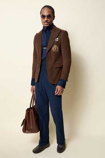 House Of Three Blue Cotton, Corduroy Gurkha Navy Trouser at Aza Fashions House Of Three_Blue Cotton, Corduroy Gurkha Navy Trouser _at_Aza_Fashions
