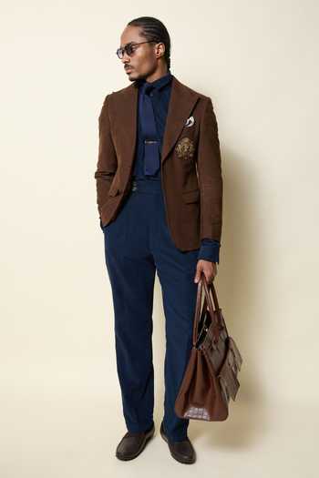Buy House Of Three Blue Cotton, Corduroy Gurkha Navy Trouser Buy_House Of Three_Blue Cotton, Corduroy Gurkha Navy Trouser