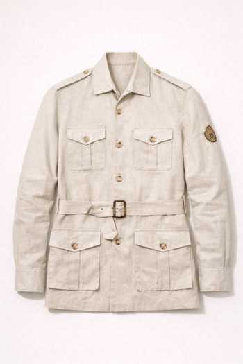Buy_House Of Three_Beige Linen Safari Shacket _Online_at_Aza_Fashions