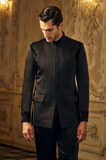 Mahima Mahajan Akshit Linen Satin Bandhgala 