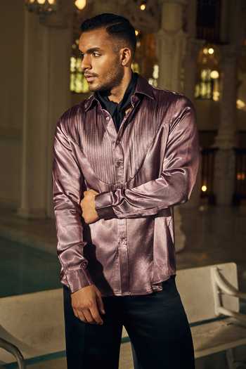 Mahima Mahajan Purple Silk Aryan Mashru Shirt Online at Aza Fashions Mahima Mahajan_Purple Silk Aryan Mashru Shirt _Online_at_Aza_Fashions