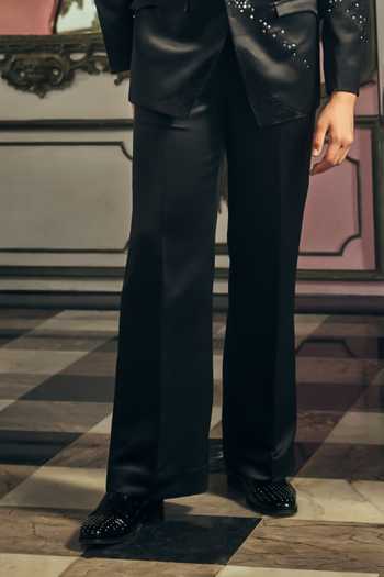 Mahima Mahajan_Black Stones, Crystals Ekansh Embroidered Bandhgala And Trouser Set _Online_at_Aza_Fashions