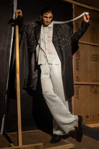 Mahima Mahajan Mahir Abstract Embroidered Trench Jacket 