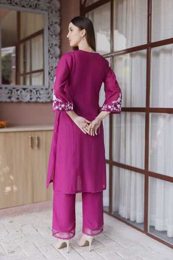 ASRUMO Mul Chanderi Embroidered Kurta Set
