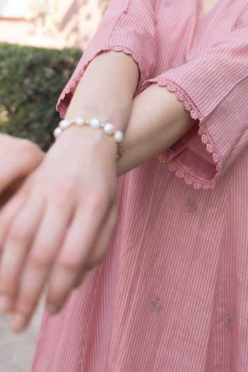 ASRUMO Pink Cotton Embroidery V-neck, Yes Kurta Set Online at Aza Fashions ASRUMO_Pink Cotton Embroidery V-neck, Yes Kurta Set _Online_at_Aza_Fashions
