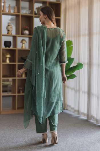 ASRUMO Embroidered Kota Doriya Kurta Set 