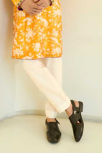 Rabani & Rakha Yellow Silk, Cotton Embroidery, Pearls, Stones Kurta And Pant Set Online at Aza Fashions Rabani & Rakha_Yellow Silk, Cotton Embroidery, Pearls, Stones Kurta And Pant Set _Online_at_Aza_Fashions