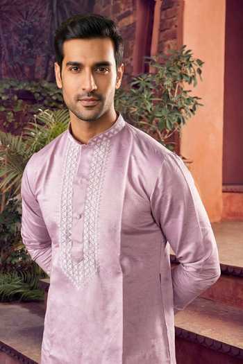 Buy Jhambthreads Purple Silk Embroidery Yoke Kurta Set Online at Aza Fashions Buy_Jhambthreads_Purple Silk Embroidery Yoke Kurta Set _Online_at_Aza_Fashions