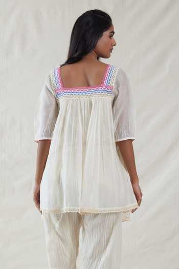 Dhaari Handwoven Cotton Silk Top & Slip Set 